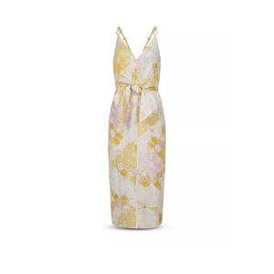 REISS Kay Linen Tie Front Midi Dress size 6